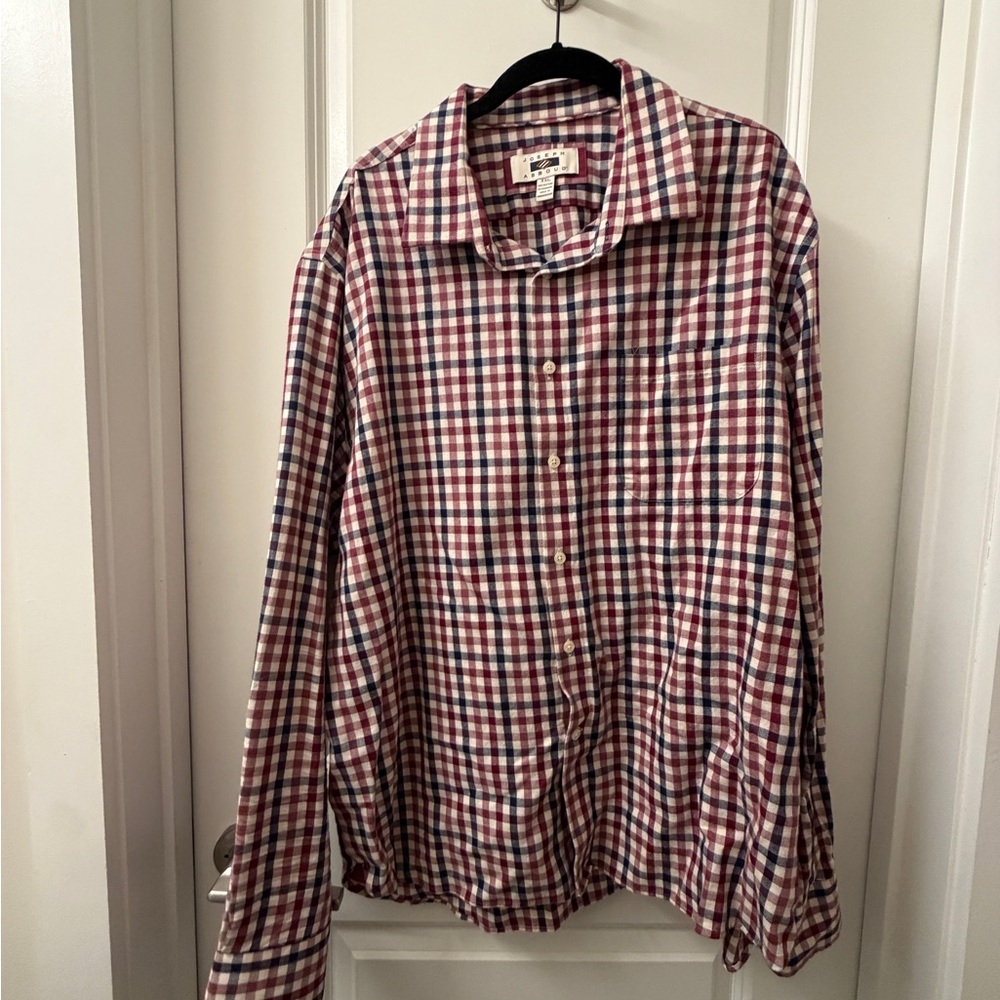 Joseph Abboud Men's Red & Navy Checked Button-Down Shirt